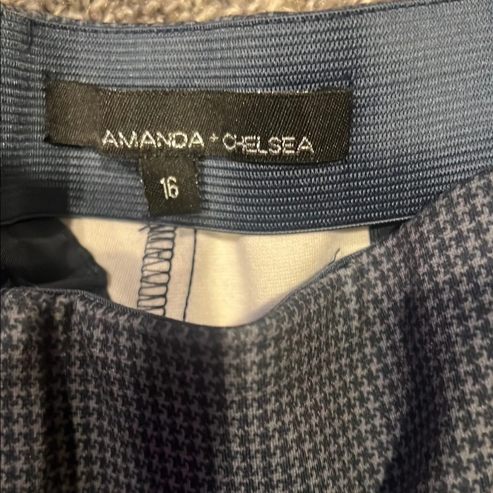 Amanda & Chelsea Blue and Black Houndstooth Pants - Picture 2 of 3